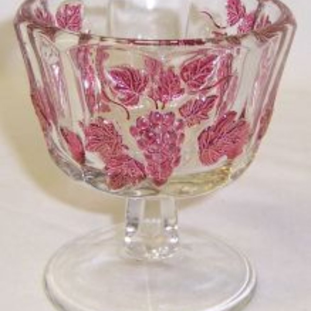Westmoreland Glass Ruby Flashed Paneled Grape 3 3/4 In Footed Sherbet Dish